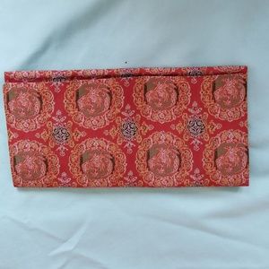 Vintage Look Asian Print Wallet Eyeglass Case